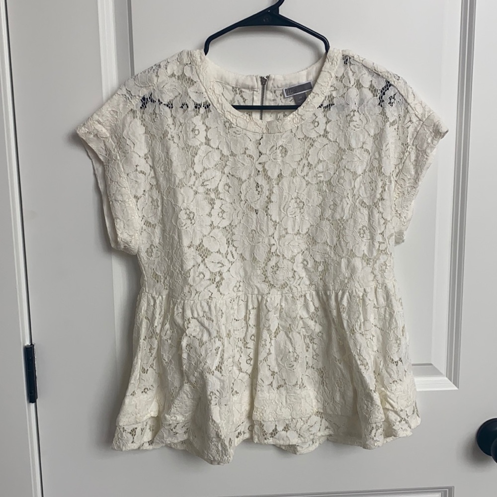 Lace peplum top